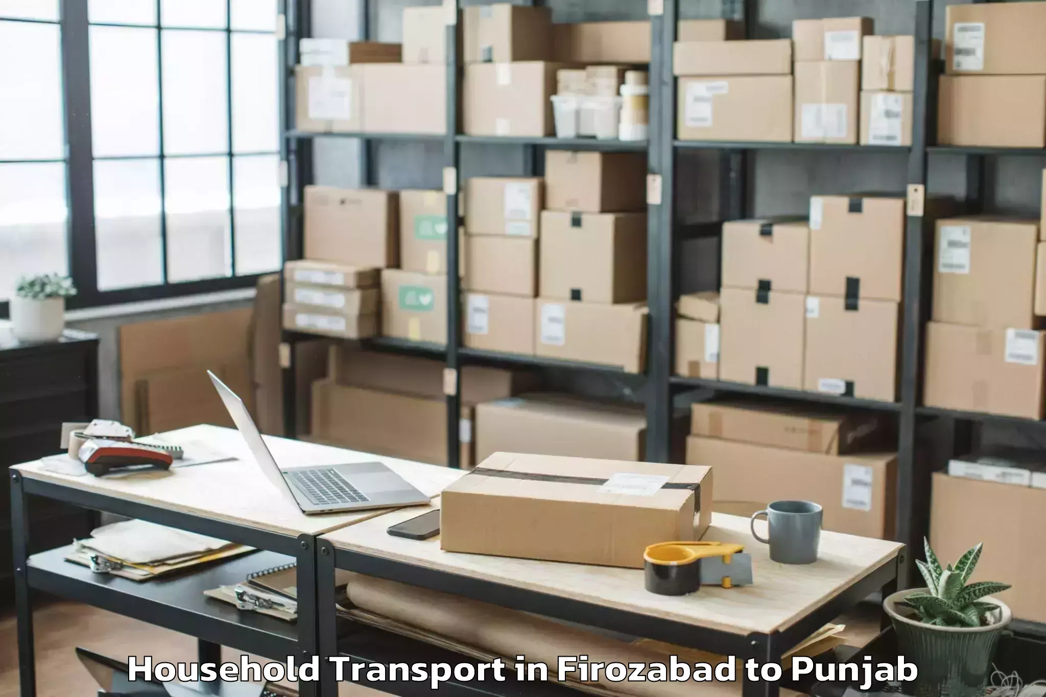 Reliable Firozabad to Gidderbaha Household Transport